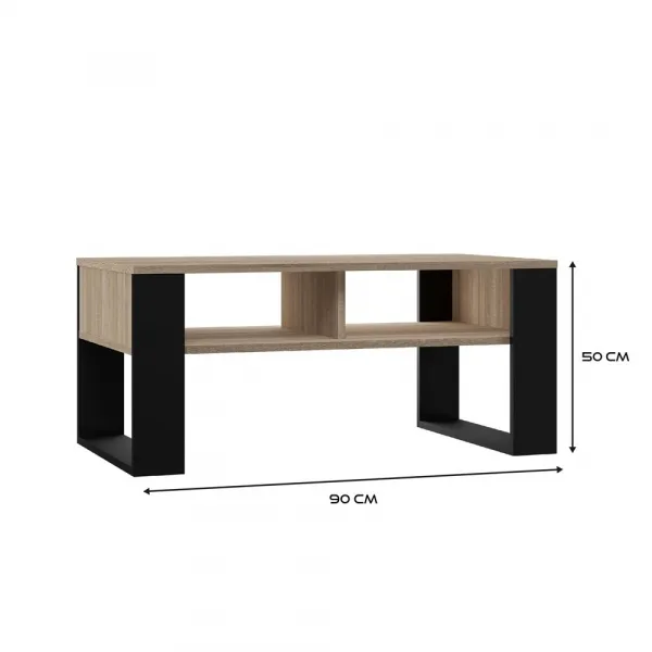 TP Living Konferenčný stolík Lawa MODERN 2P dub sonoma/čierna