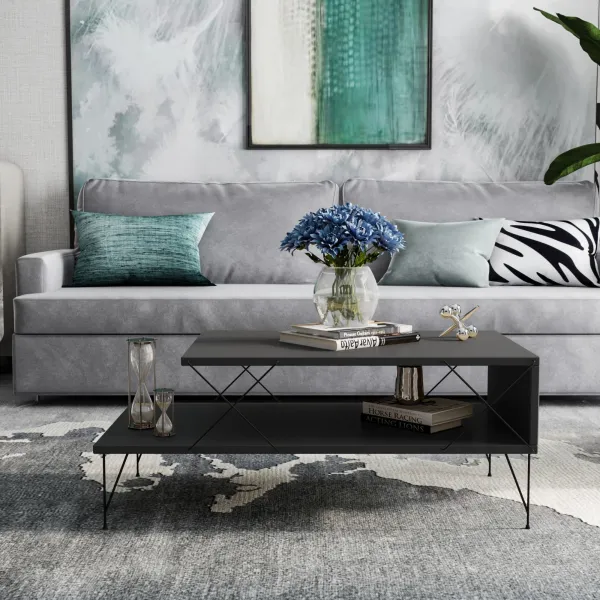 Hanah Home Konferenčný stolík Loire 100 cm antracit