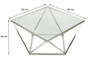 HowHomely Konferenční stolek Diamanta Silver stříbrný