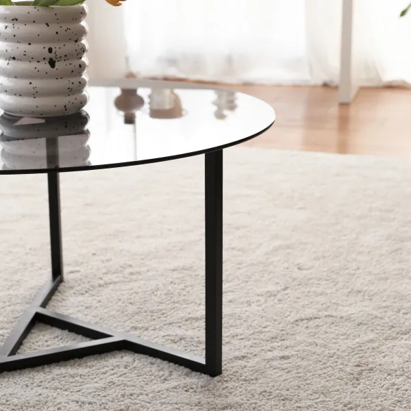 Hanah Home Konferenčný stolík Sloan 75 cm čierny