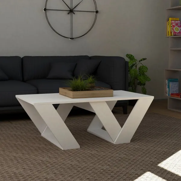 Hanah Home Konferenčný stolík Pipra 110 cm biely