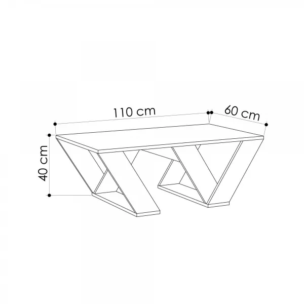Hanah Home Konferenčný stolík Pipra 110 cm biely