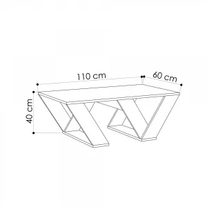 Hanah Home Konferenčný stolík Pipra 110 cm biely