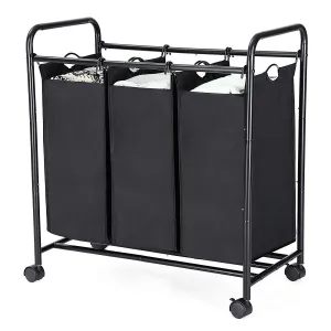 SONGMICS Kôš na bielizeň LEE 3x44 L čierny