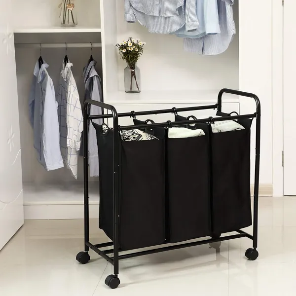 SONGMICS Kôš na bielizeň LEE 3x44 L čierny