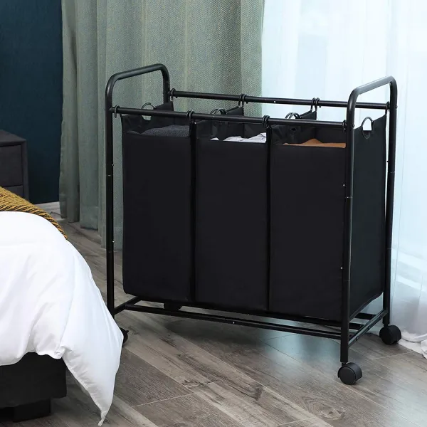 SONGMICS Kôš na bielizeň LEE 3x44 L čierny