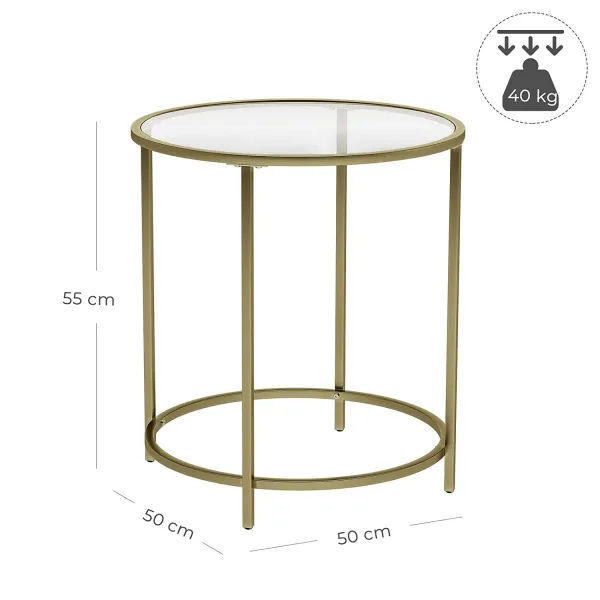 VASAGLE Konferenčný stolík okrúhly 50 cm