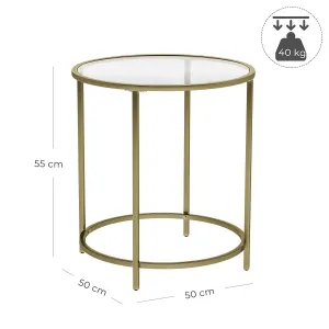 VASAGLE Konferenčný stolík okrúhly 50 cm