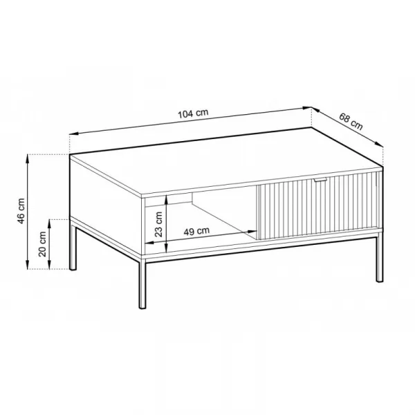 Piaski Konferenčný stolík Nova 104 cm černý/čierny rám