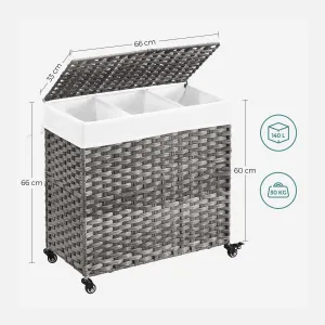 SONGMICS Kôš na bielizeň Laun 140 l sivý