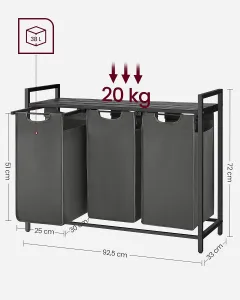 SONGMICS Koš na prádlo File 114 l šedý