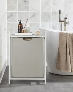 SONGMICS Koš na prádlo File 65L bílo-šedý