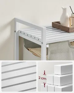 SONGMICS Koš na prádlo File 65L bílo-šedý