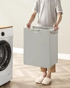 SONGMICS Koš na prádlo File 65L bílo-šedý
