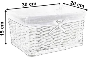 Prútený kôš 30x20x15 cm - biely a sivý