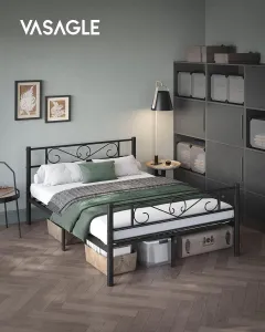 SONGMICS Kovový rám postele 140x190 cm Vasagle Dramatico černý