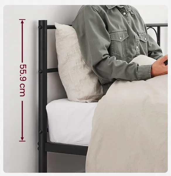 SONGMICS Kovový rám postele 140x190 cm Vasagle Dramatico černý