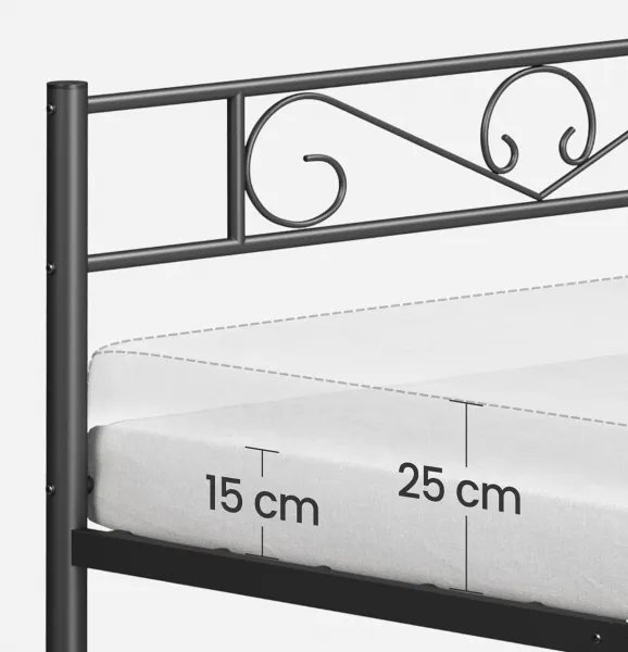SONGMICS Kovový rám postele 140x190 cm Vasagle Dramatico černý