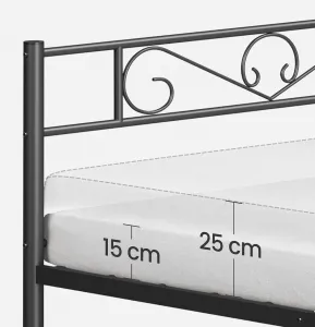 SONGMICS Kovový rám postele 140x190 cm Vasagle Dramatico černý