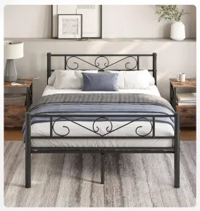 SONGMICS Kovový rám postele 140x190 cm Vasagle Dramatico černý