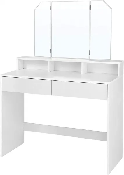 SONGMICS Kozmetický toaletný stolík Velisa 142 cm biely