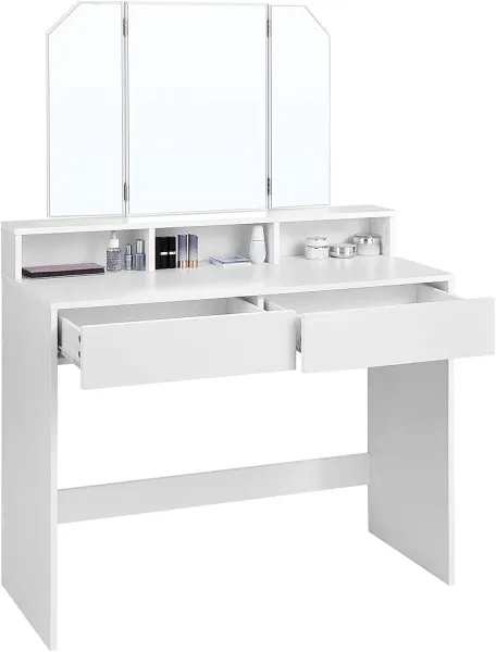 SONGMICS Kozmetický toaletný stolík Velisa 142 cm biely