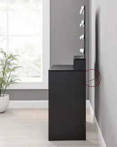 SONGMICS Kozmetický toaletný stolík Velisa 145 cm čierny