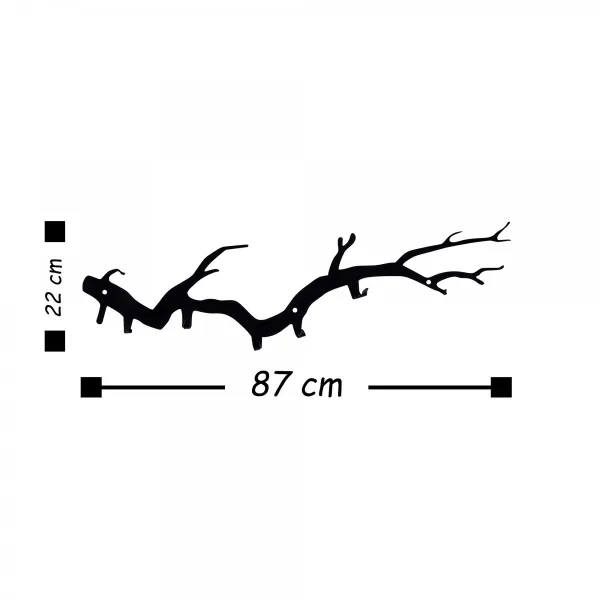 Hanah Home Kovový vešiak BOUGH 87 cm čierny