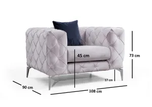 Hanah Home Křeslo COMO světle šedé
