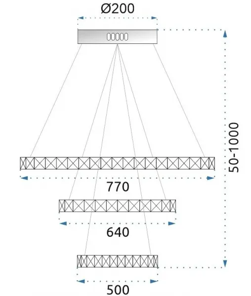TooLight Krištálové stropné svietidlo LED na diaľkové ovládanie APP772-3CP strieborné