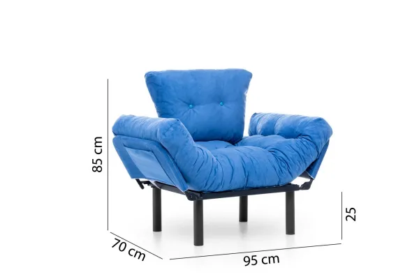 Kreslo ušiak Nitta Single - Blue