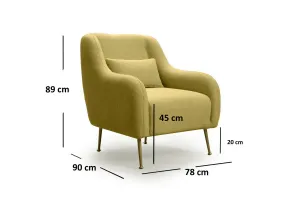 Kreslo ušiak Sevilla Armchair - Yellow
