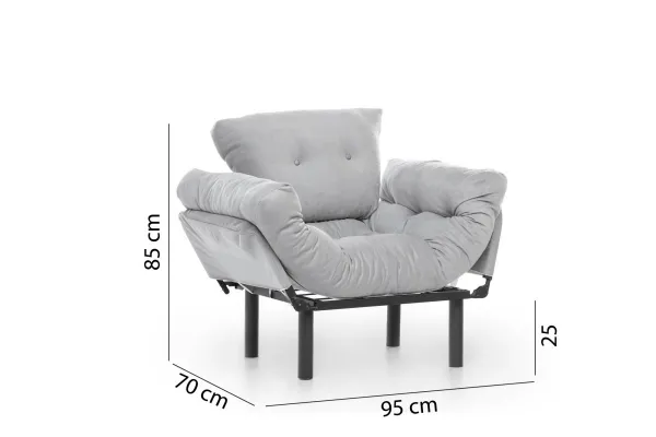 Kreslo ušiak Nitta Single - Grey