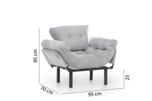 Kreslo ušiak Nitta Single - Grey