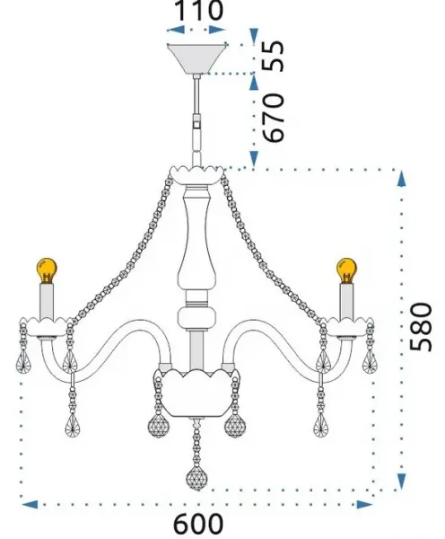TooLight Krištáľové stropné svietidlo 300752 strieborné