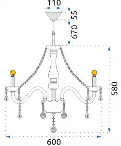 TooLight Krištáľové stropné svietidlo 300752 strieborné