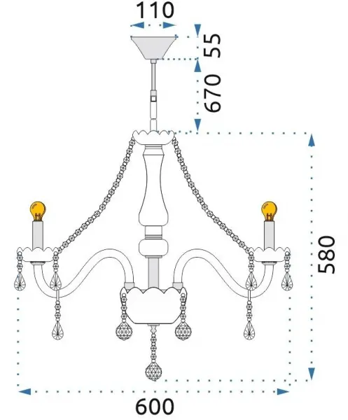 TooLight Krištáľové stropné svietidlo 300752 strieborné