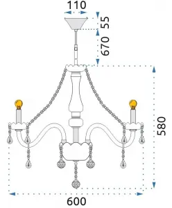 TooLight Krištáľové stropné svietidlo 300752 strieborné