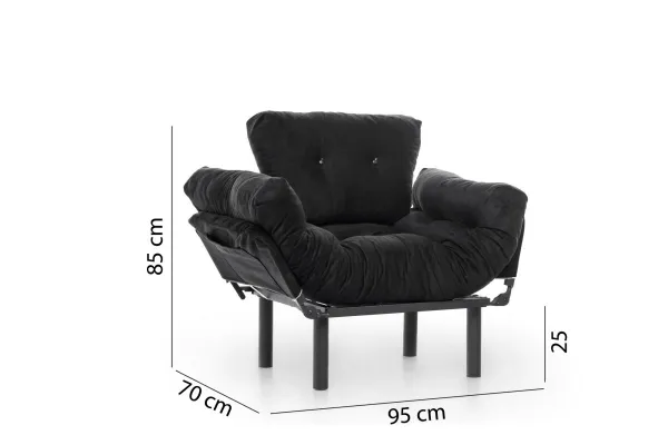 Kreslo ušiak Nitta Single - Black