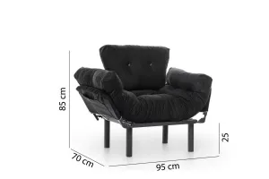 Kreslo ušiak Nitta Single - Black