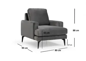 Kreslo ušiak Papira Armchair - Anthracite
