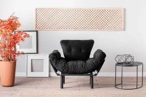 Kreslo ušiak Nitta Single - Black