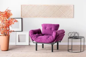 Hanah Home Křeslo Nitta Single fialové
