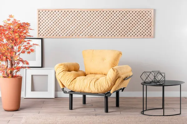 Kreslo ušiak Nitta Single - Mustard