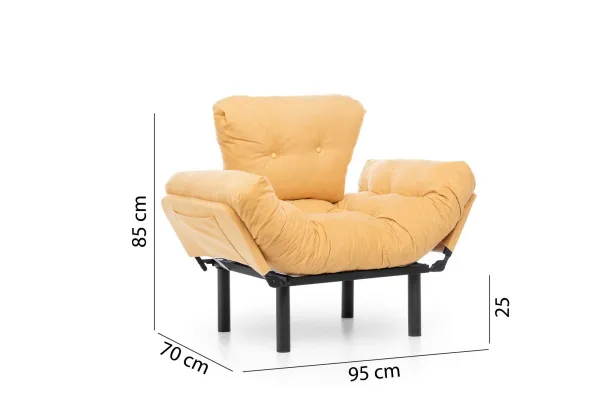 Kreslo ušiak Nitta Single - Mustard