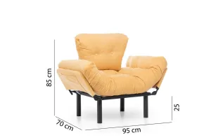 Kreslo ušiak Nitta Single - Mustard