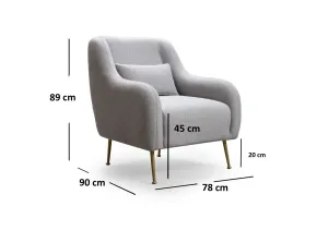Kreslo ušiak Sevilla Armchair - Grey