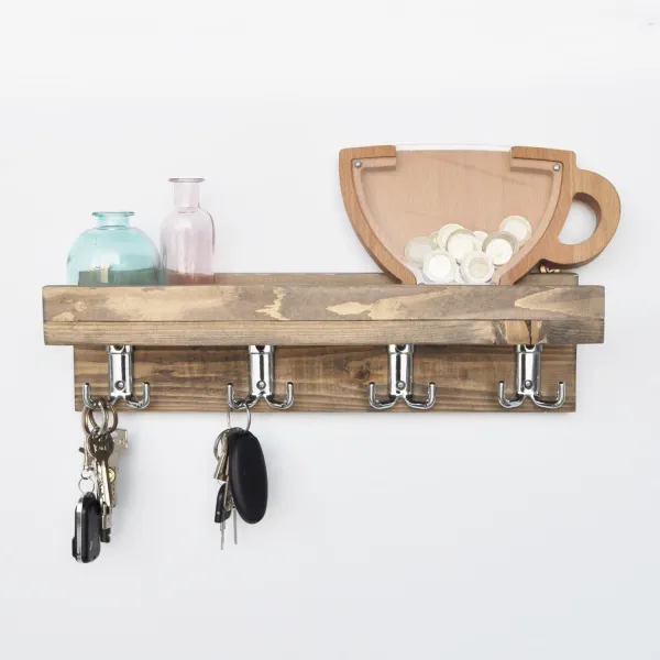 Kalune Design Kuchynská polica WOOD II 40 cm hnedá