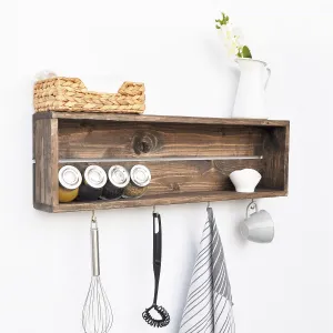 Kalune Design Kuchynská polica WOOD III 70 cm hnedá