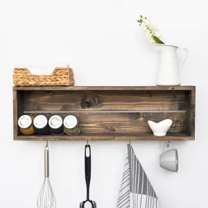 Kalune Design Kuchynská polica WOOD III 70 cm hnedá
